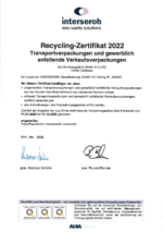 Bilz Recycling Zertifikat 2022